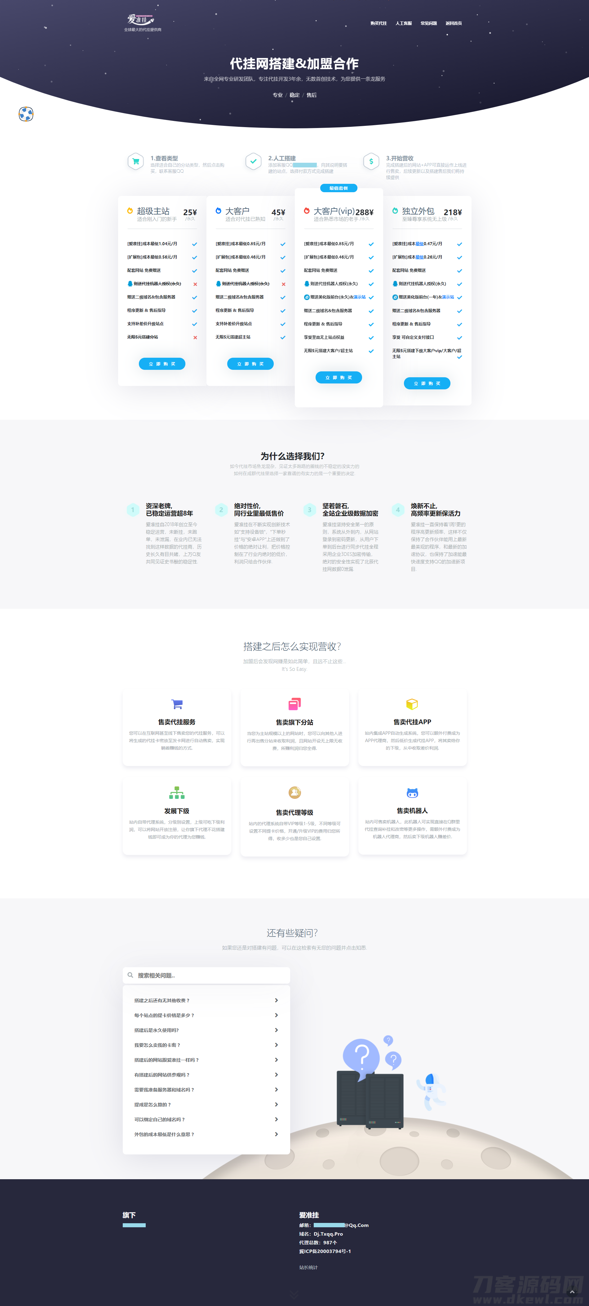 代挂网官网引导购买页网站源码