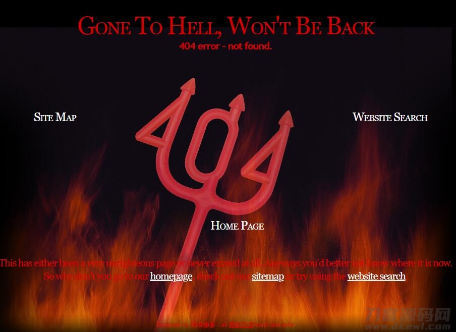 恐怖地狱火恶魔叉404模板下载