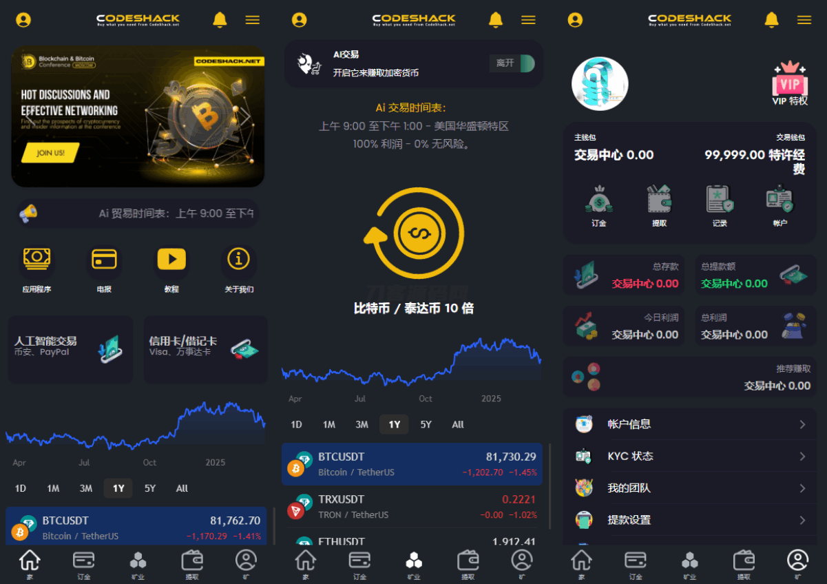 AI量化投资源码 海外版区块链理财交易所源码 ai交易源码